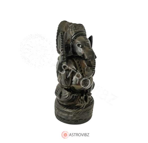 Karungali Ganesh Statue 4 Inch side view