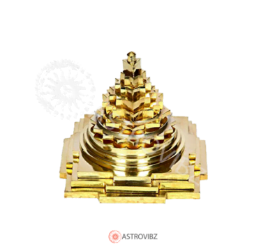 Energized Maha Meru Shree Yantra Brass 3X3X2.5 Inch