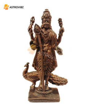 Copper Muruga 3 Inch Statue - Divine Blessings of Strength and Wisdom