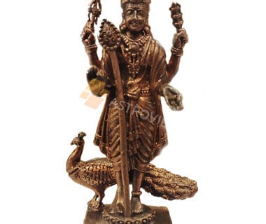 Copper Muruga 3 Inch Statue